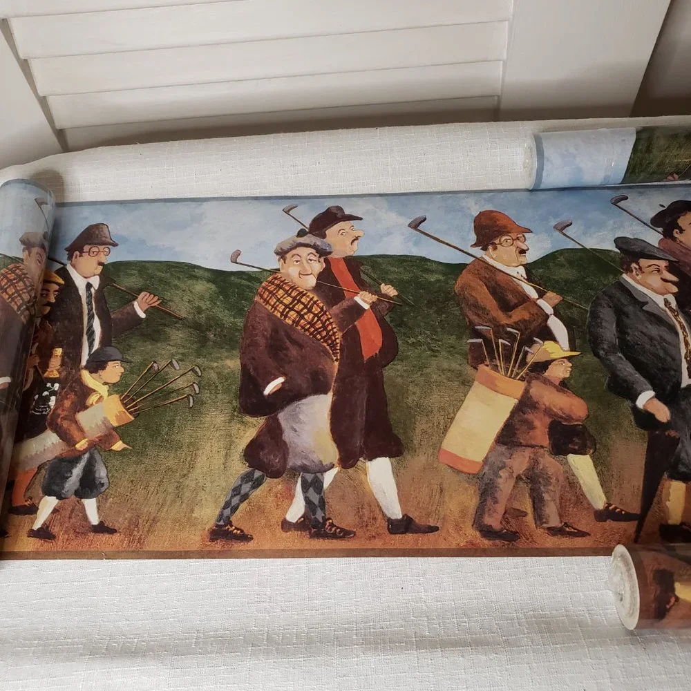 4 Rolls of Turn Of The Century Golfers Boarder Wallpaper Complete Rolls
